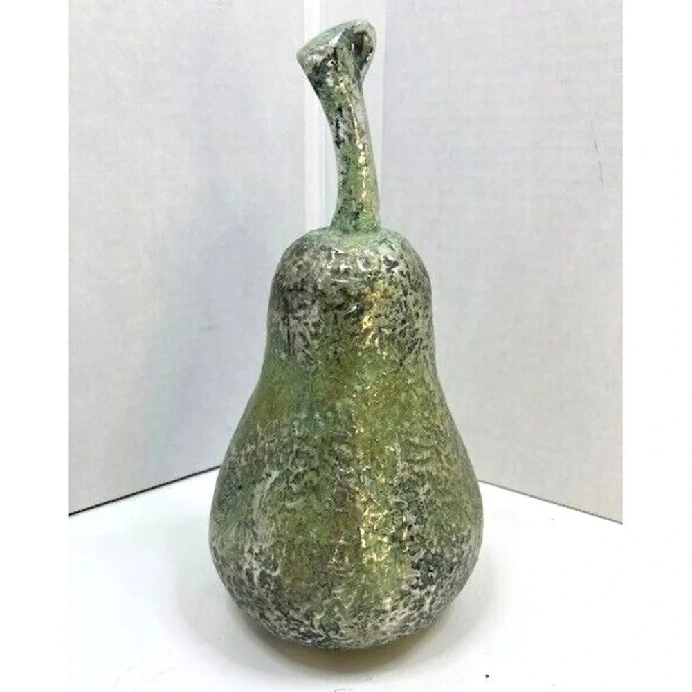 Vintage Green Pear Resin 8 inches Decorative Realistic‎ Fruit
